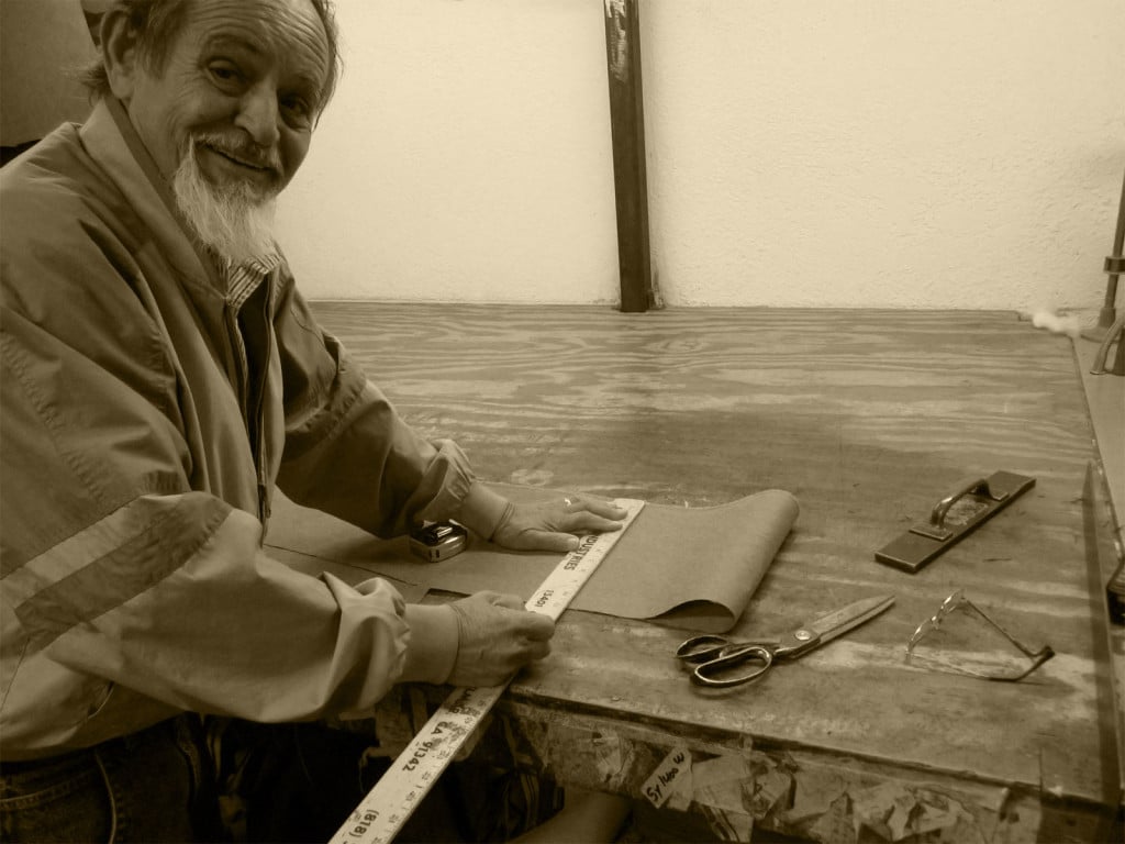 Professional craftman making a new slipcover in Sherman Oaks California